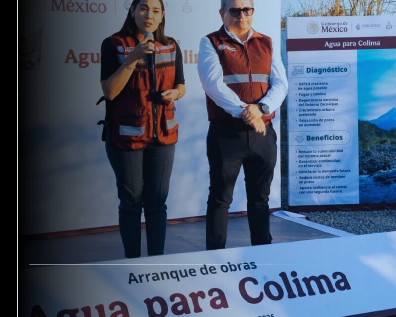 Claudia Sheinbaum e Indira Vizcaíno dan banderazo de inicio a construcción del acueducto ‘Agua para Colima’; se invertirán mil 780 mdp