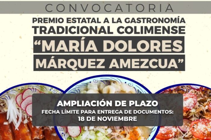 Amplían al 18 de noviembre la Convocatoria a la Gastronomía Tradicional Colimense