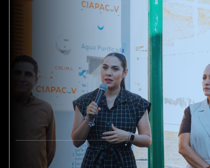 Indira Vizcaíno y Ciapacov entregan rehabilitación de planta purificadora en la capital colimense