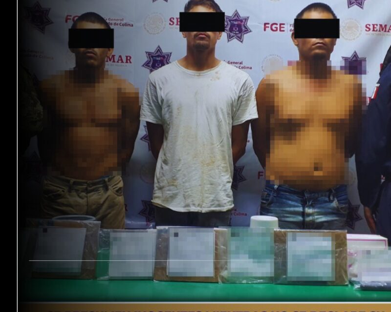 Policía Estatal de Colima detiene a 3 presuntos generadores de delitos patrimoniales