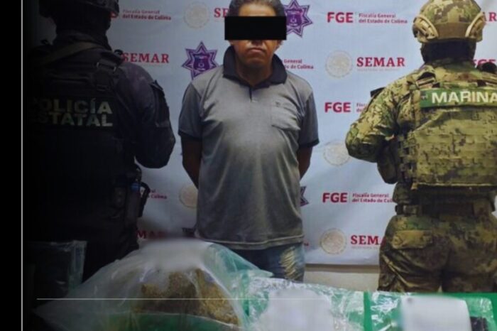 Policía Estatal de Colima detiene a masculino por delitos contra la salud, en Manzanillo