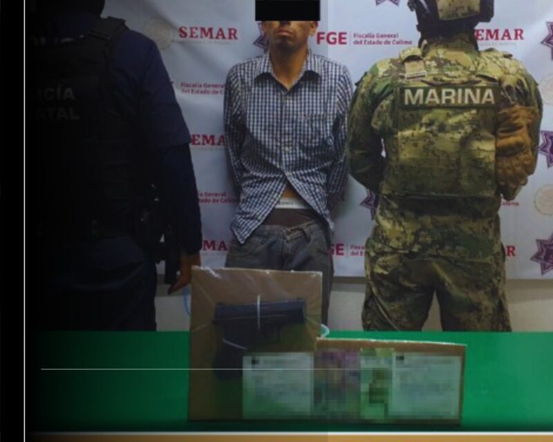 SSP: Policía Estatal de Colima detiene a sujeto por robo con violencia y portación de arma de fuego
