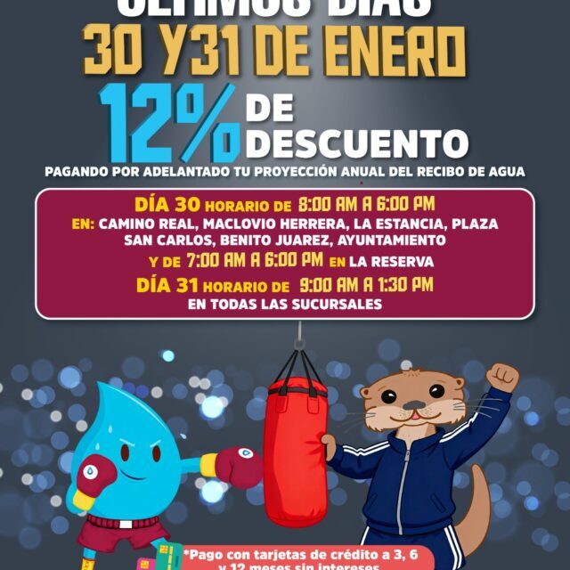 CIAPACOV invita a aprovechar los últimos días del 12% de descuento con horario extendido en el pago del servicio de agua