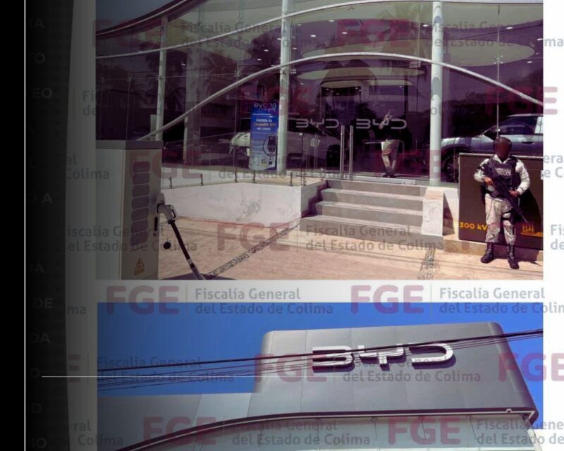 FGE ejecuta cateo en agencia automotriz BYD como parte de investigación por presunto delito de tortura y malos tratos