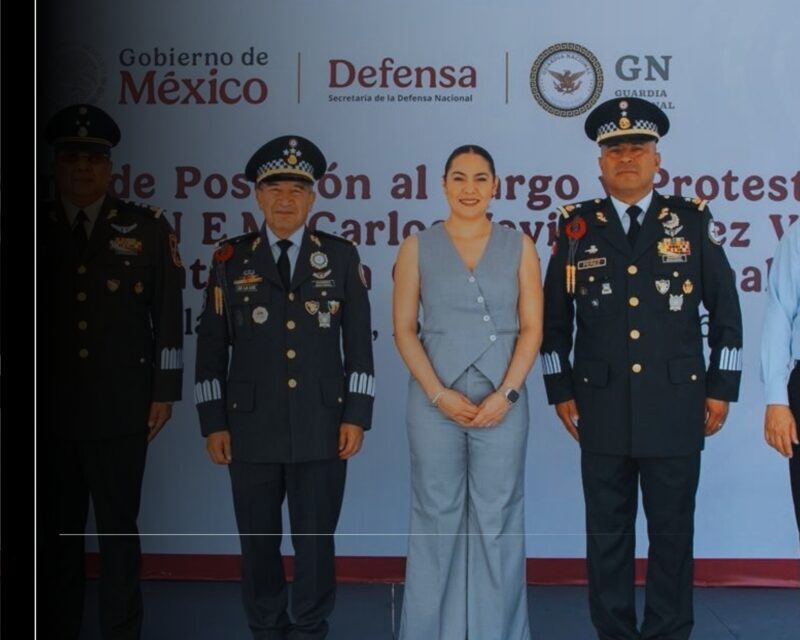 Indira Vizcaíno participó en toma de posesión del General Pérez Vara como nuevo coordinador de la Guardia Nacional en Colima