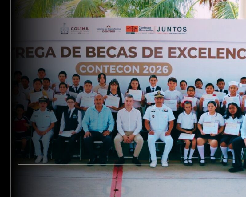 Educación Colima y Contecon Manzanillo entregan becas de excelencia educativa