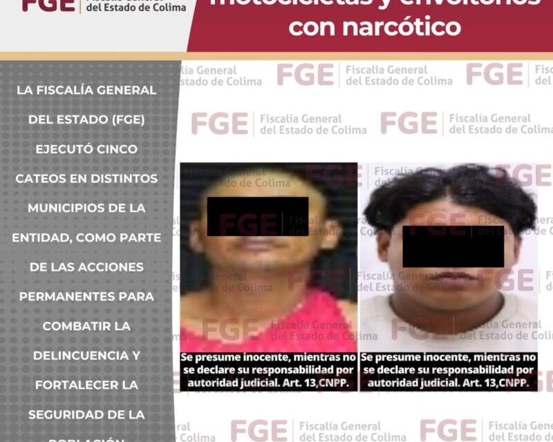 En cateos, aseguran cinco motocicletas y envoltorios con narcótico