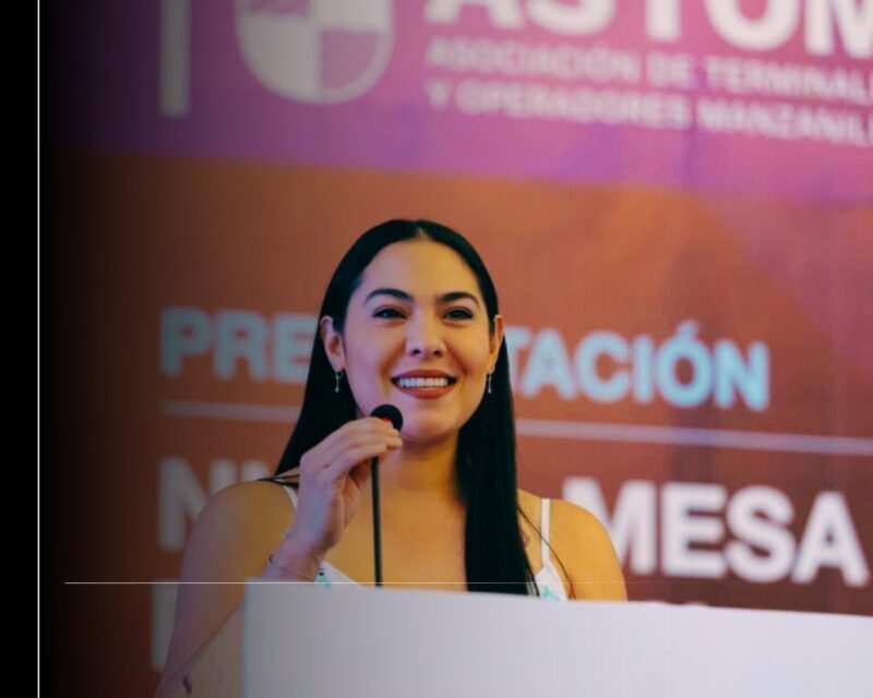 Indira Vizcaíno asistió a presentación de la nueva directiva de ASTOM y supervisó construcción de dormitorios para personal de seguridad en Manzanillo