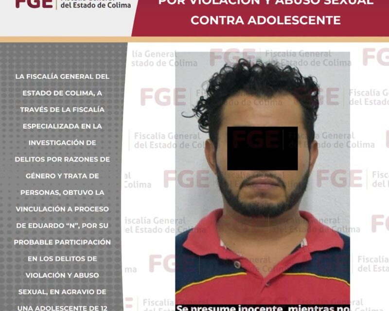 Vinculan a proceso a imputado por violación y abuso sexual contra adolescente